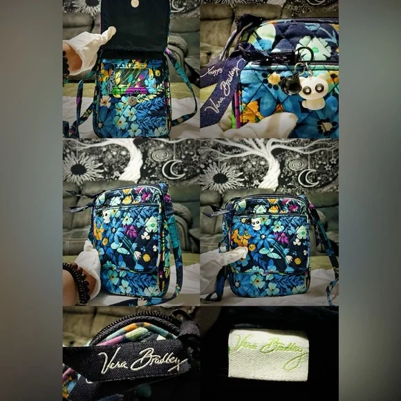 Vera Bradley Blue and Purple Floral Y2K Crossbody Bag new without tags - Picture 11 of 17